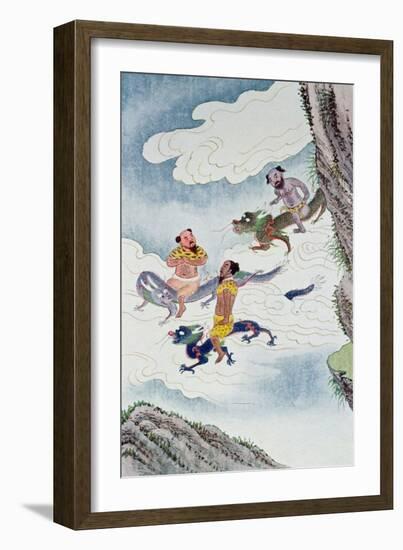 Dragon Gods, Illustration from 'Myths and Legends of China'-null-Framed Giclee Print