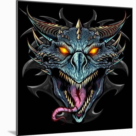 Dragon Head-FlyLand Designs-Mounted Giclee Print