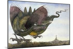 Dragon in Flight, 1979-Wayne Anderson-Mounted Giclee Print