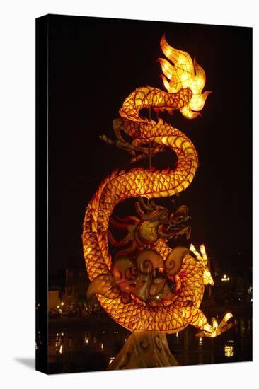 Dragon lantern, Hoi An, Vietnam-David Wall-Stretched Canvas