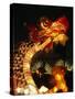 Dragon Lights at the Star Ferry Terminal on Chinese Takeover, Hong Kong, China, Asia-Alison Wright-Stretched Canvas