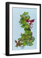 Dragon Map, 1986-Wayne Anderson-Framed Giclee Print