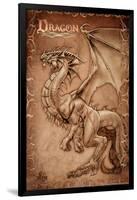 Dragon Parchment by Tom Wood Poster-Tom Wood-Framed Poster