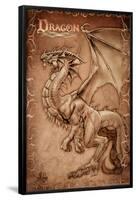 Dragon Parchment by Tom Wood Poster-Tom Wood-Framed Poster