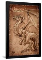 Dragon Parchment-Tom Wood-Framed Poster