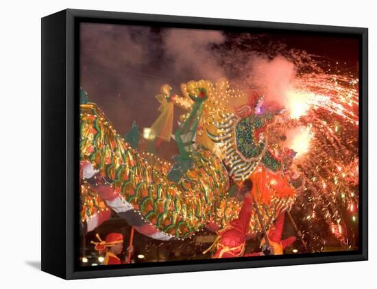 Dragon Performers at Chinese Thanksgiving Festival, Khon Kaen, Isan, Thailand-Gavriel Jecan-Framed Stretched Canvas