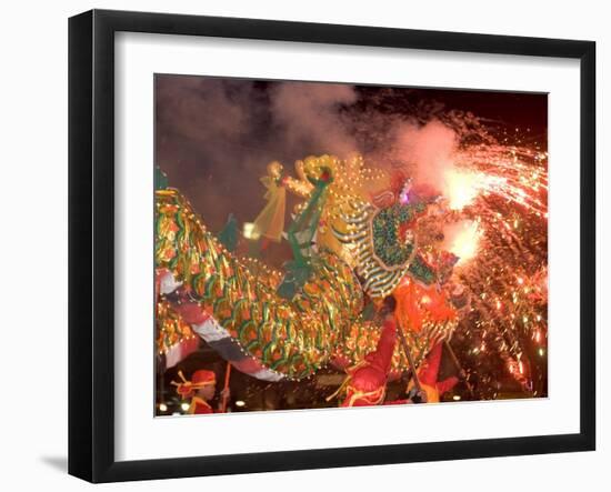 Dragon Performers at Chinese Thanksgiving Festival, Khon Kaen, Isan, Thailand-Gavriel Jecan-Framed Premium Photographic Print