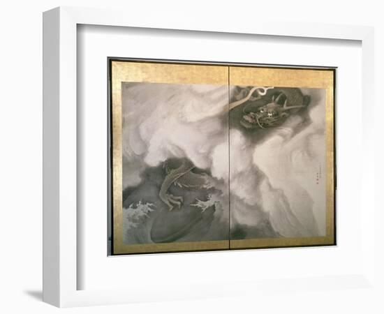 Dragon Screen, Japanese, 1781 (Ink and Colour on Paper)-Maruyama Okyo-Framed Giclee Print