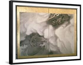 Dragon Screen, Japanese, 1781 (Ink and Colour on Paper)-Maruyama Okyo-Framed Premium Giclee Print