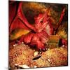 Dragon Smaug & Erebor Treasure-null-Mounted Art Print