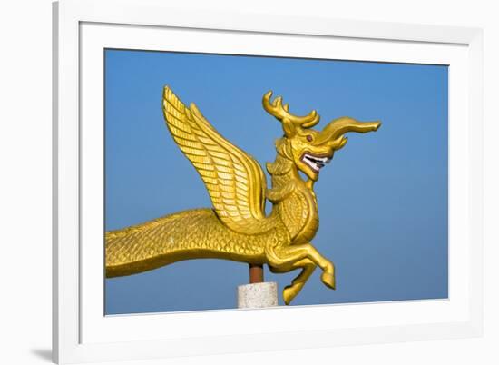 Dragon statue in Golden Temple, Chittagong Division, Bangladesh-Keren Su-Framed Photographic Print