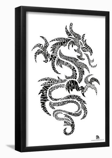 Dragon Types Text Poster-null-Framed Poster