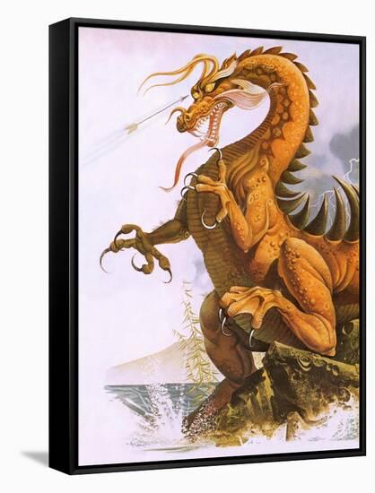 Dragon-English School-Framed Stretched Canvas