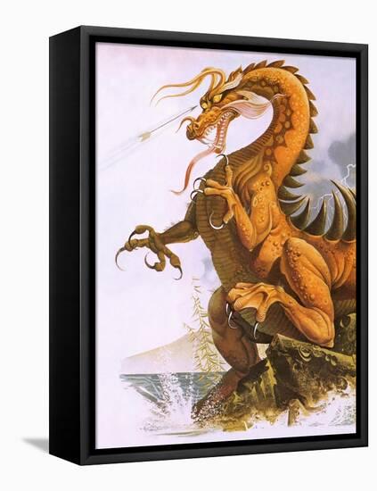 Dragon-English School-Framed Stretched Canvas