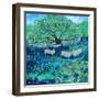 Dragonflies,2022,(acrylics on paper)-Lisa Graa Jensen-Framed Giclee Print