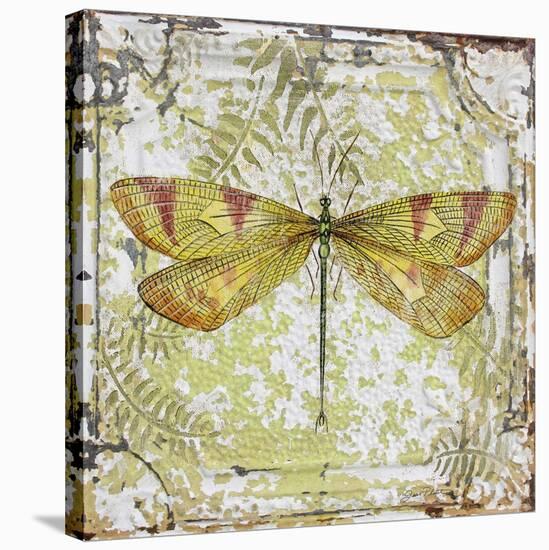 Dragonfly-A On Tin Tile-Jean Plout-Stretched Canvas