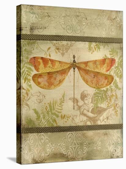 Dragonfly Among The Ferns-C-Jean Plout-Stretched Canvas