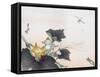 Dragonfly and a Pumpkin Blossom-Ogata Gekko-Framed Stretched Canvas