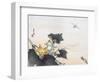 Dragonfly and a Pumpkin Blossom-Ogata Gekko-Framed Giclee Print