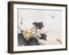 Dragonfly and a Pumpkin Blossom-Ogata Gekko-Framed Giclee Print