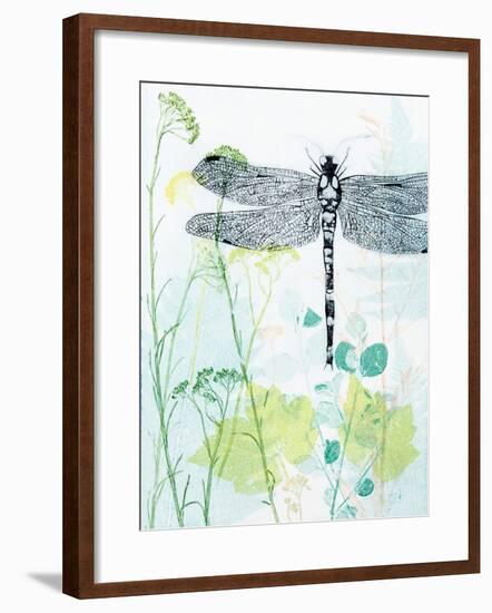 Dragonfly And The Healing Plant-Trudy Rice-Framed Art Print