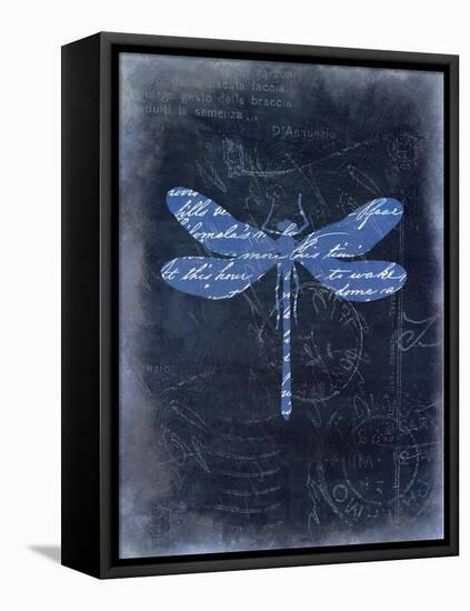 Dragonfly Blue 1-Kimberly Allen-Framed Stretched Canvas