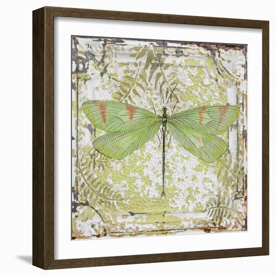 Dragonfly-E On Tin Tile-Jean Plout-Framed Giclee Print