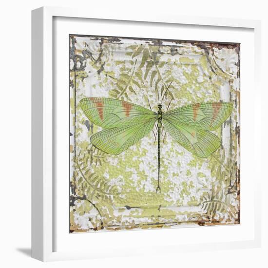 Dragonfly-E On Tin Tile-Jean Plout-Framed Giclee Print