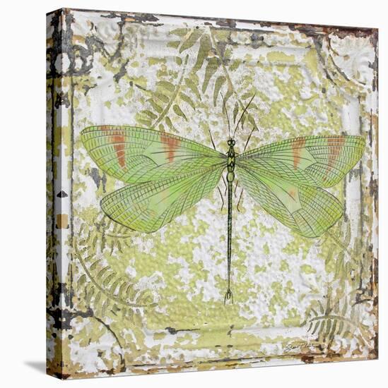 Dragonfly-E On Tin Tile-Jean Plout-Stretched Canvas