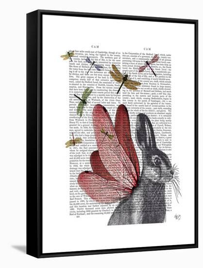 Dragonfly Hare-Fab Funky-Framed Stretched Canvas