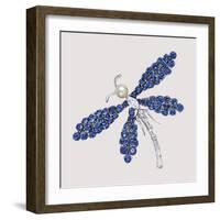 Dragonfly Jewel-Continental School -Framed Premium Giclee Print