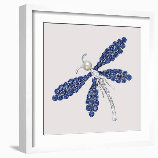 Dragonfly Jewel-Continental School -Framed Premium Giclee Print