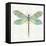 Dragonfly- On Gray Floral-A-Jean Plout-Framed Stretched Canvas