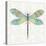 Dragonfly- On Gray Floral-A-Jean Plout-Stretched Canvas