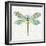 Dragonfly- On Gray Floral-A-Jean Plout-Framed Giclee Print