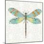 Dragonfly- On Gray Floral-A-Jean Plout-Mounted Giclee Print