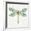 Dragonfly- On Gray Floral-A-Jean Plout-Framed Giclee Print