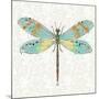 Dragonfly- On Gray Floral-A-Jean Plout-Mounted Giclee Print