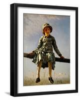 Dragonfly, Painter's Daughter Portrait, 1884-Ilya Yefimovich Repin-Framed Giclee Print