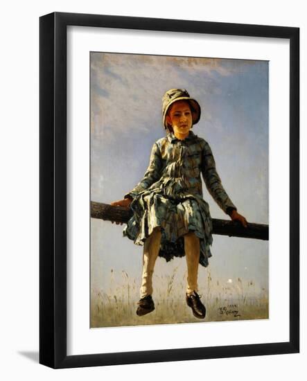 Dragonfly, Painter's Daughter Portrait, 1884-Ilya Yefimovich Repin-Framed Giclee Print