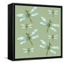 Dragonfly Pattern-Cherie Roe Dirksen-Framed Stretched Canvas