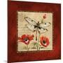 Dragonfly & Poppies-Gregory Gorham-Mounted Art Print