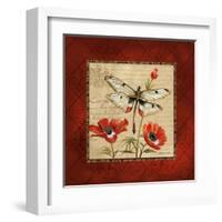 Dragonfly & Poppies-Gregory Gorham-Framed Art Print