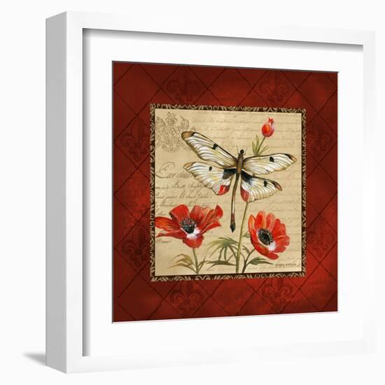 Dragonfly & Poppies-Gregory Gorham-Framed Art Print