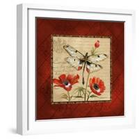 Dragonfly & Poppies-Gregory Gorham-Framed Art Print