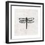Dragonfly Stamp BW-Courtney Prahl-Framed Art Print