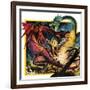 Dragons Fighting-Andrew Howat-Framed Giclee Print