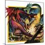 Dragons Fighting-Andrew Howat-Mounted Giclee Print