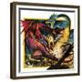 Dragons Fighting-Andrew Howat-Framed Giclee Print