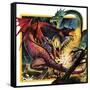 Dragons Fighting-Andrew Howat-Framed Stretched Canvas